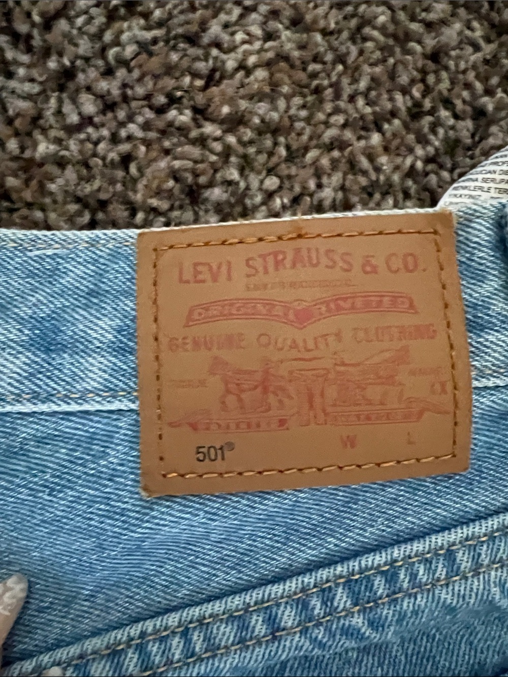 Levi's Light Blue High-Rise Cutoff Denim Shorts - Picture 5 of 13